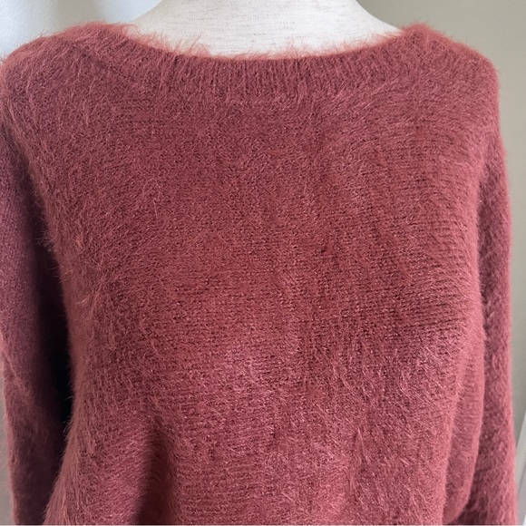 Fuzzy Scoop Neck Pullover Sweater - Picture 2 of 7